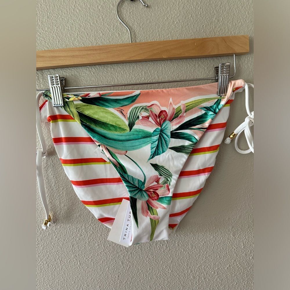 NWT Trina Turk Costa De Prata Side Tie Hipster Reversible Bikini Swim Bottom 12 - Picture 7 of 9